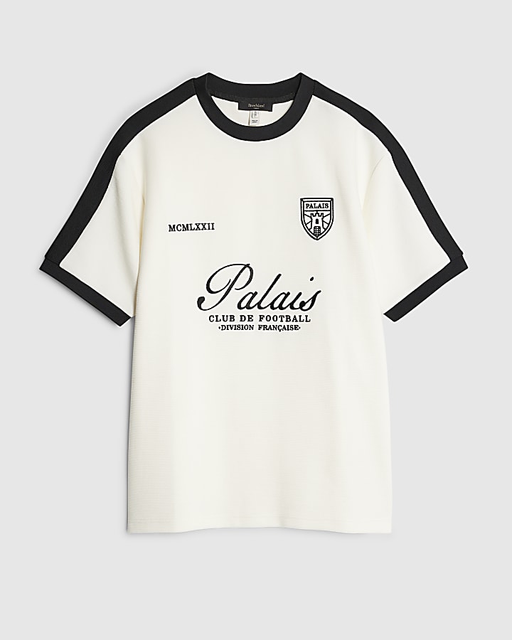 river island White Regular Fit Palais Badge T-Shirt