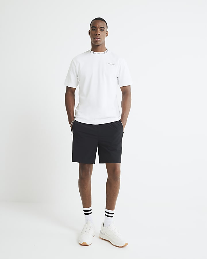River Island White Slim Fit Les Amis Ringer T-Shirt