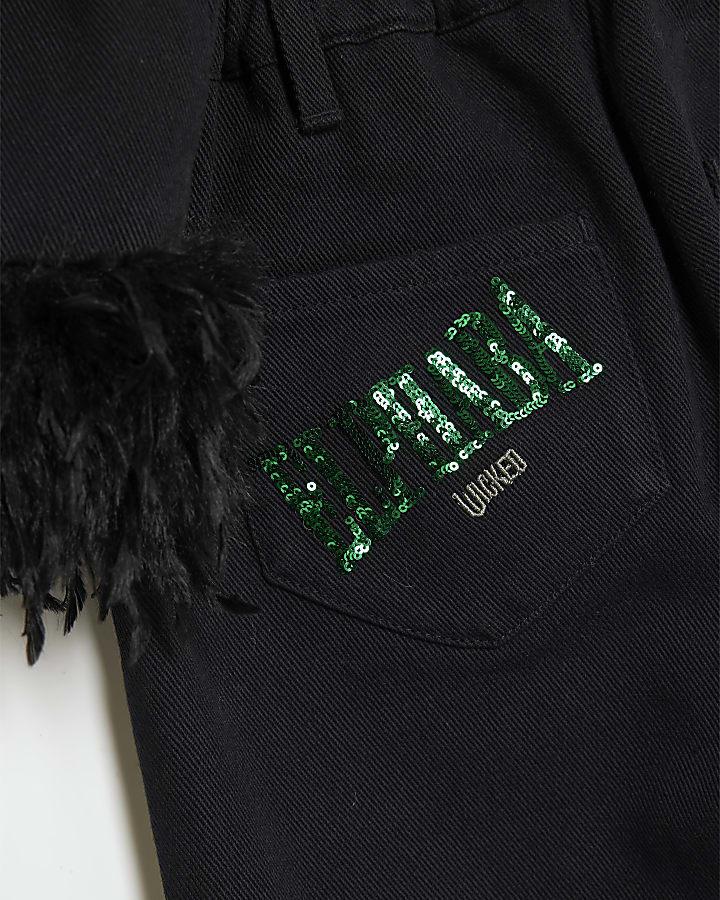 river island Wicked Girls Black Elphaba Feather Trim Set