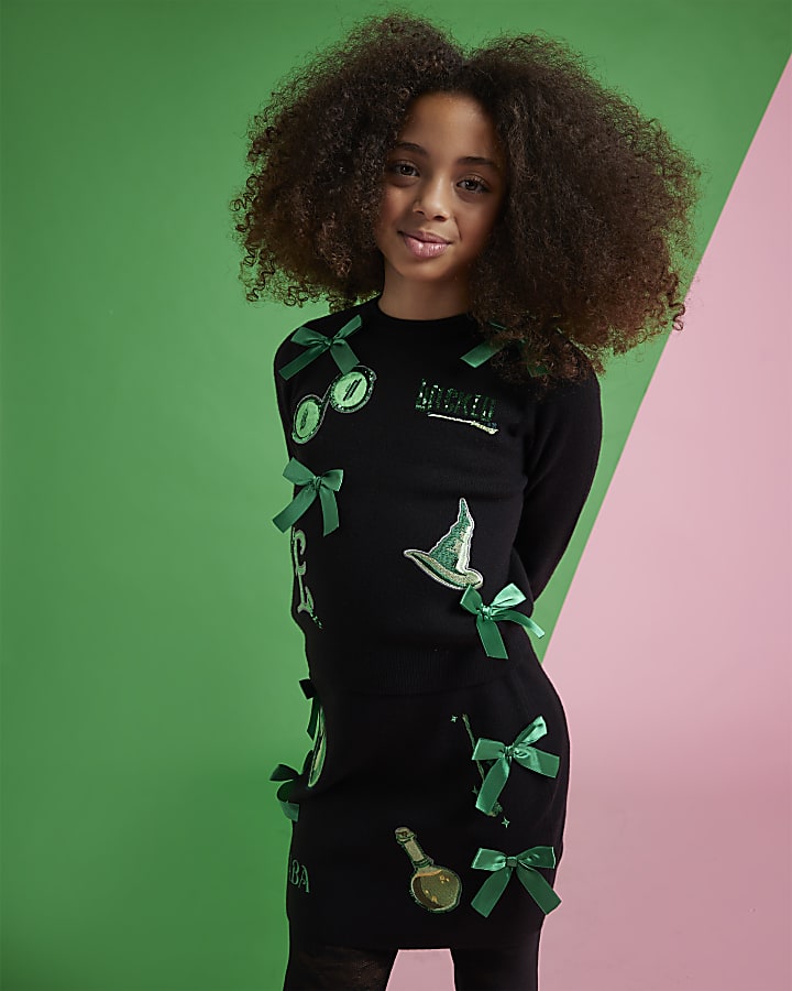 River Island Wicked Girls Black Elphaba Icon Knitted Set