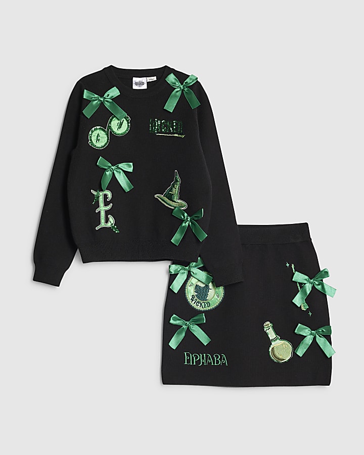 River Island Wicked Girls Black Elphaba Icon Knitted Set