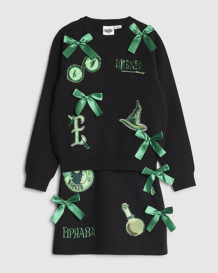 River Island Wicked Girls Black Elphaba Icon Knitted Set