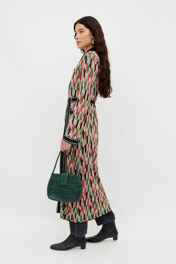 Rixo Apollo Knitted Cardigan Chevron Yarn Dyed Cream