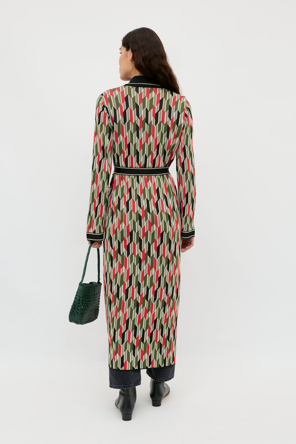 Rixo Apollo Knitted Cardigan Chevron Yarn Dyed Cream