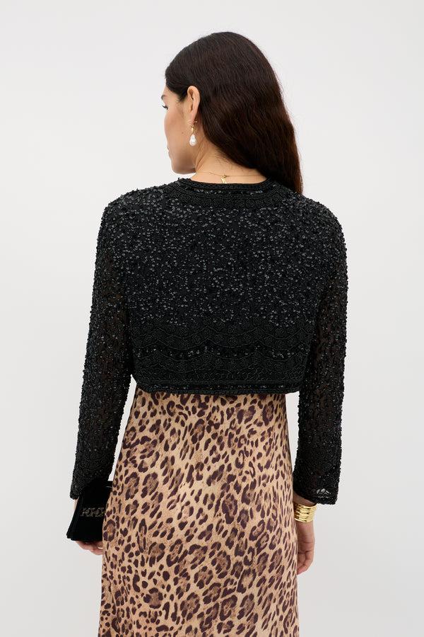 Rixo Cliona Embellished Jacket Deco Embellishment Black