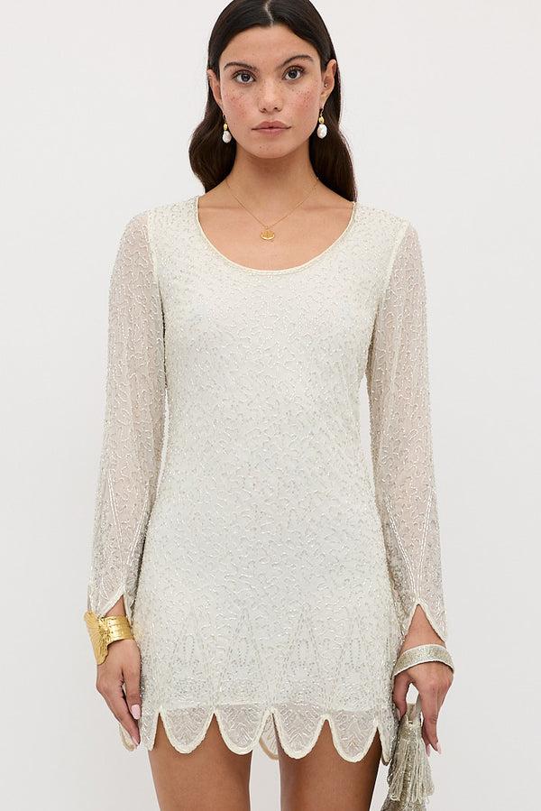 rixo Dulce Embellished Mini Dress Florence Embellishment Pearl