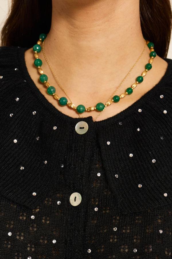 Rixo Jelena Embellished Knitted Cardigan Crystal Black