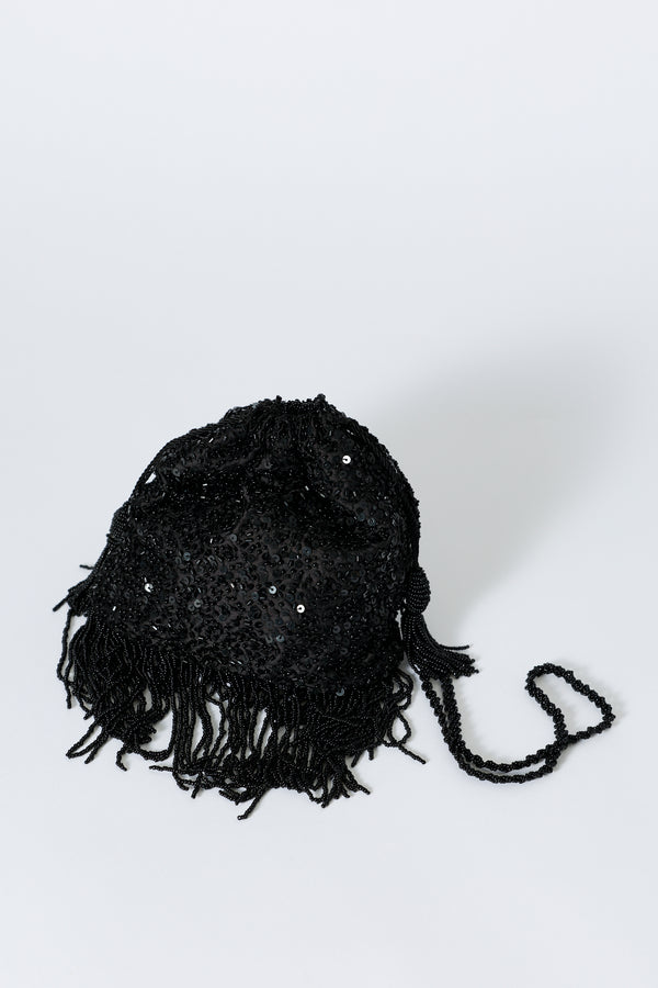 Rixo Orla Sequin Bag Vintage Scatter Embellishment Black
