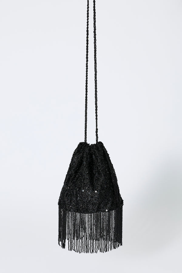 rixo Orla Sequin Bag Vintage Scatter Embellishment Black