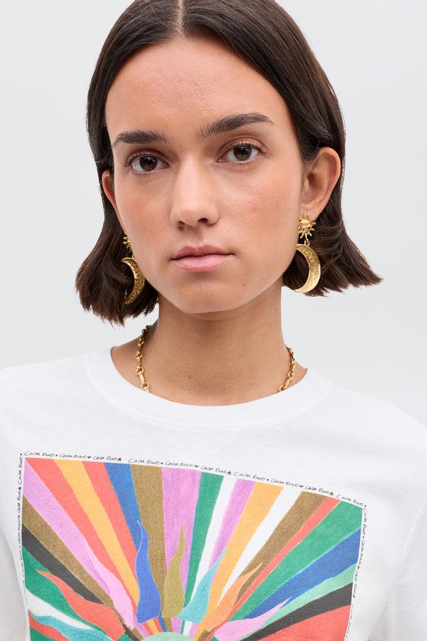 Rixo Ria Cotton T-Shirt Casa Soleil Placement Multi