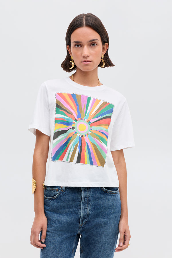 rixo Ria Cotton T-Shirt Casa Soleil Placement Multi