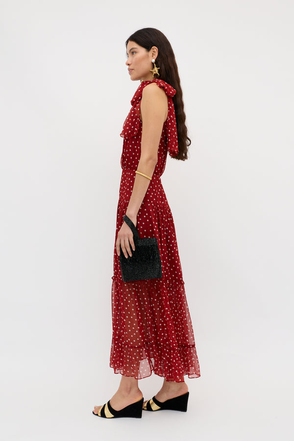Rixo Abi Midi Dress Layla Dot Red