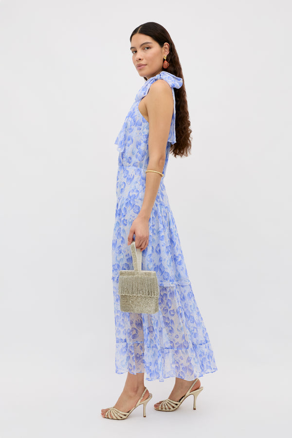Rixo Abi Midi Dress Tulip Fields Cornflower Blue