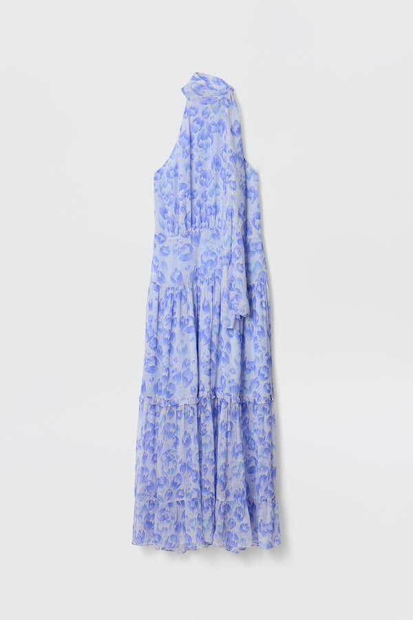 Rixo Abi Midi Dress Tulip Fields Cornflower Blue