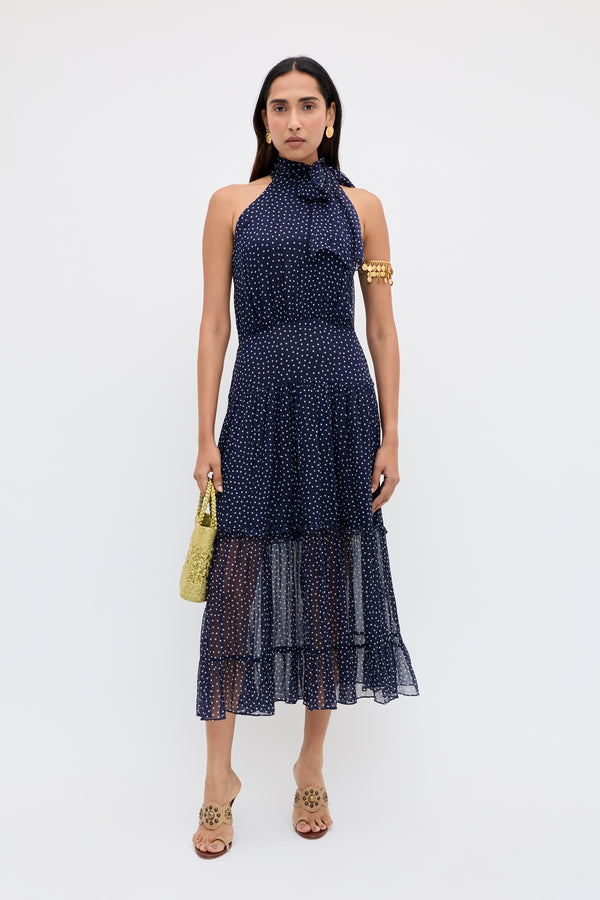 Rixo Abi - Mini Navy Polka Dot