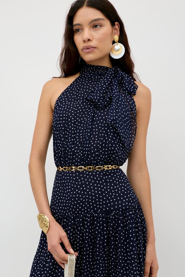Rixo Abi - Mini Navy Polka Dot