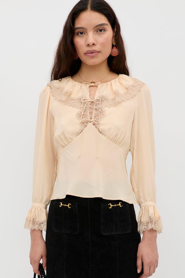 rixo Aimme Silk Blouse Shell