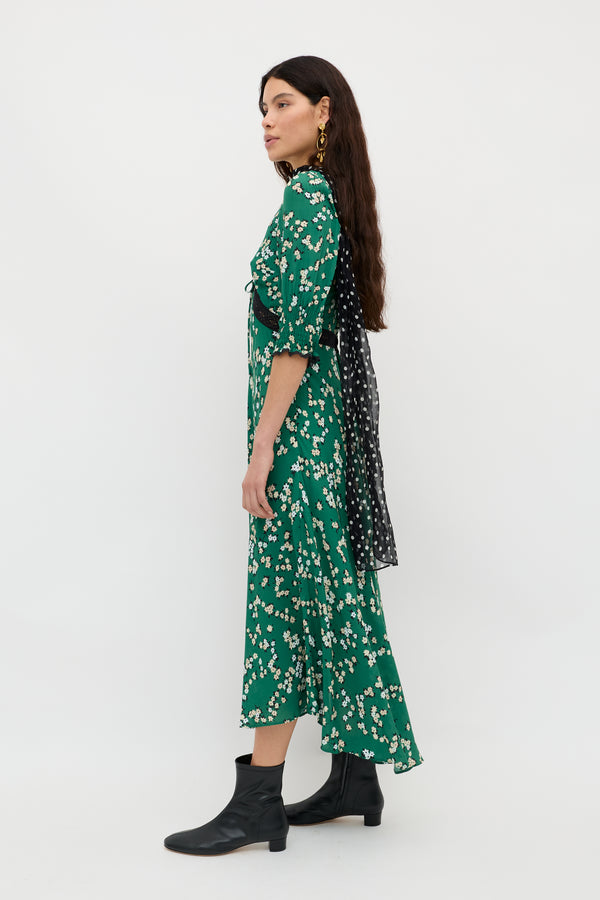 Rixo Amina Midi Dress City Floral Olive