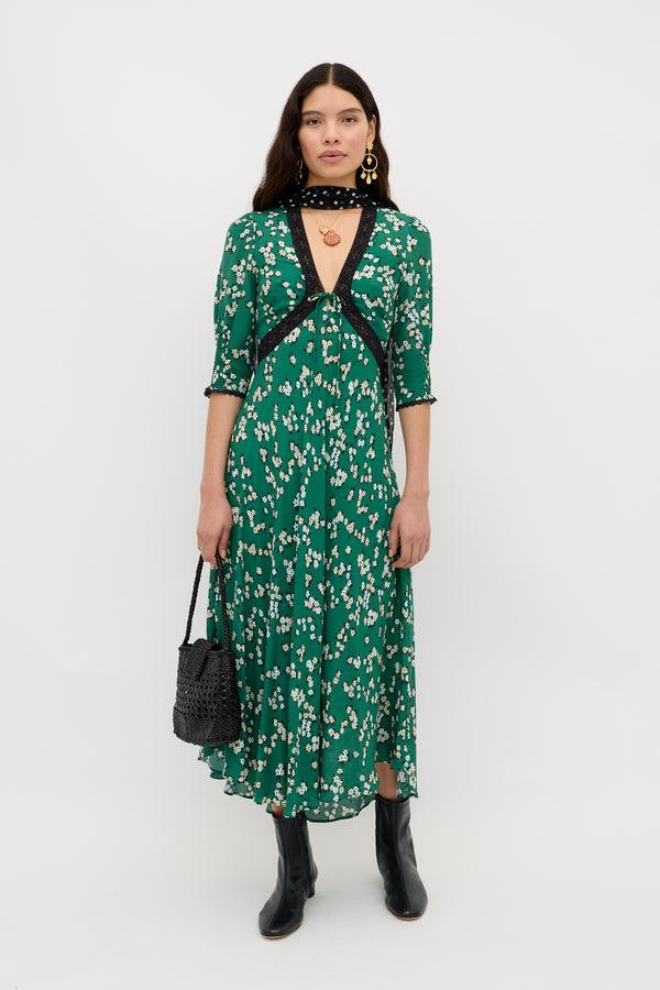 rixo Amina Midi Dress City Floral Olive