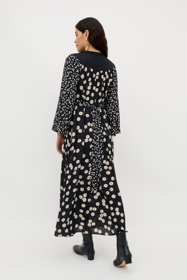 Rixo Anela Midi Dress Daisy Mix Black