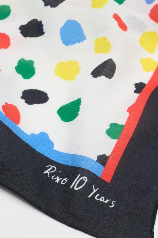 Rixo Annalyn Cotton Scarf Tulip Spaced Ivory