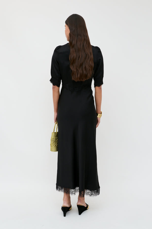 Rixo Annina Midi Dress Black