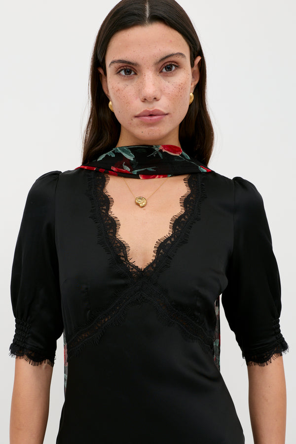 Rixo Annina Midi Dress Black