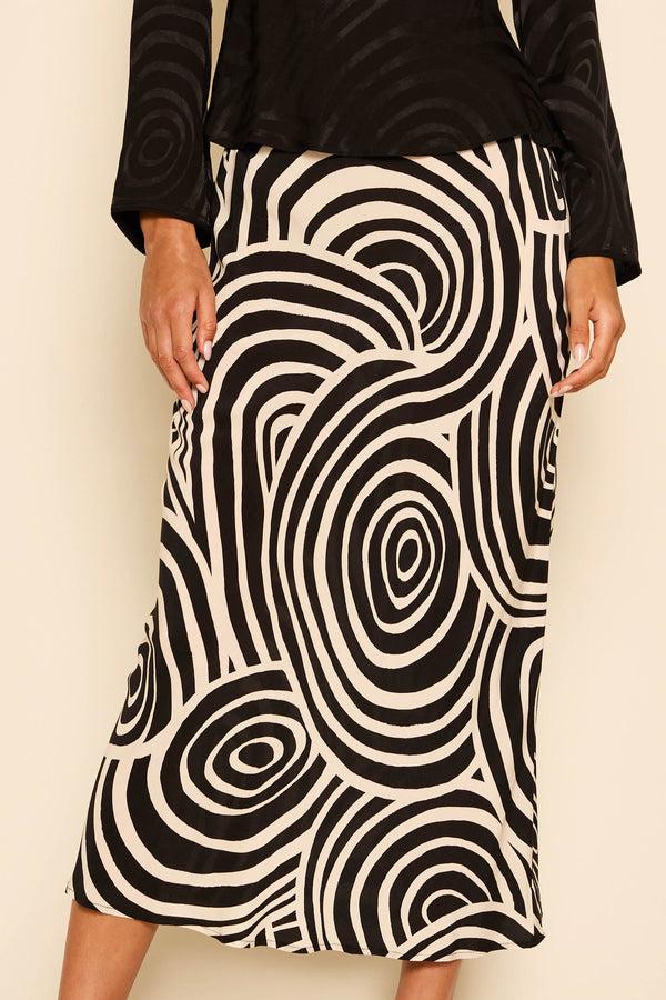 rixo Ardith Midi Skirt Whirlpool Mono