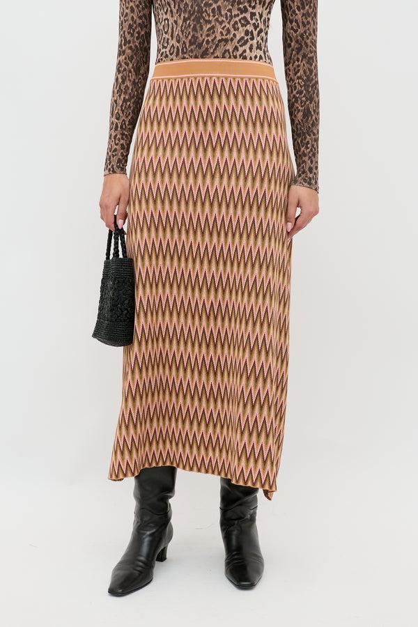 Rixo Brandy Knitted Skirt Maeve Jacquard Multi