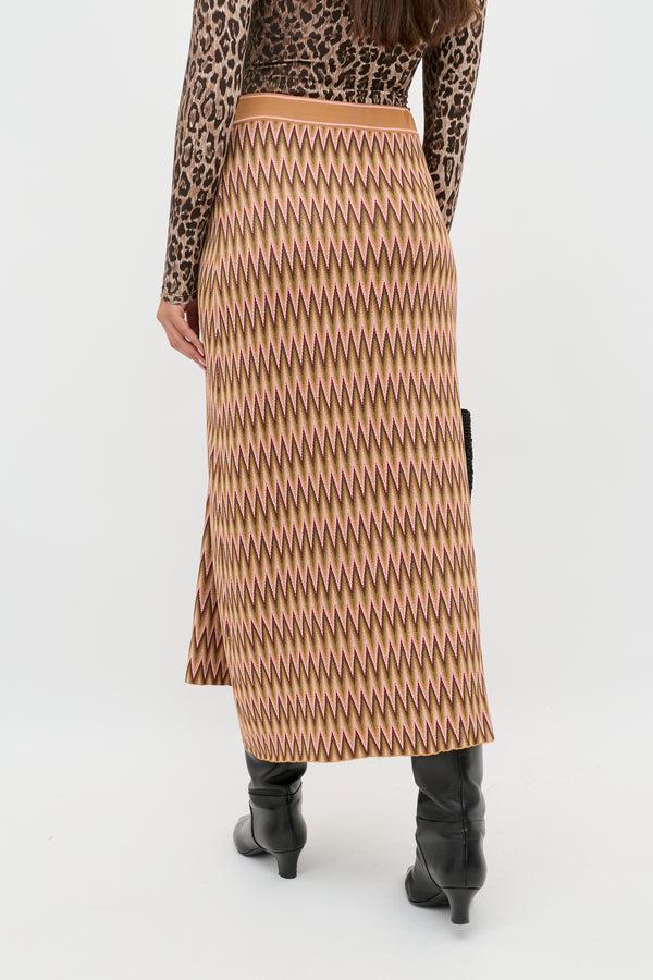 Rixo Brandy Knitted Skirt Maeve Jacquard Multi