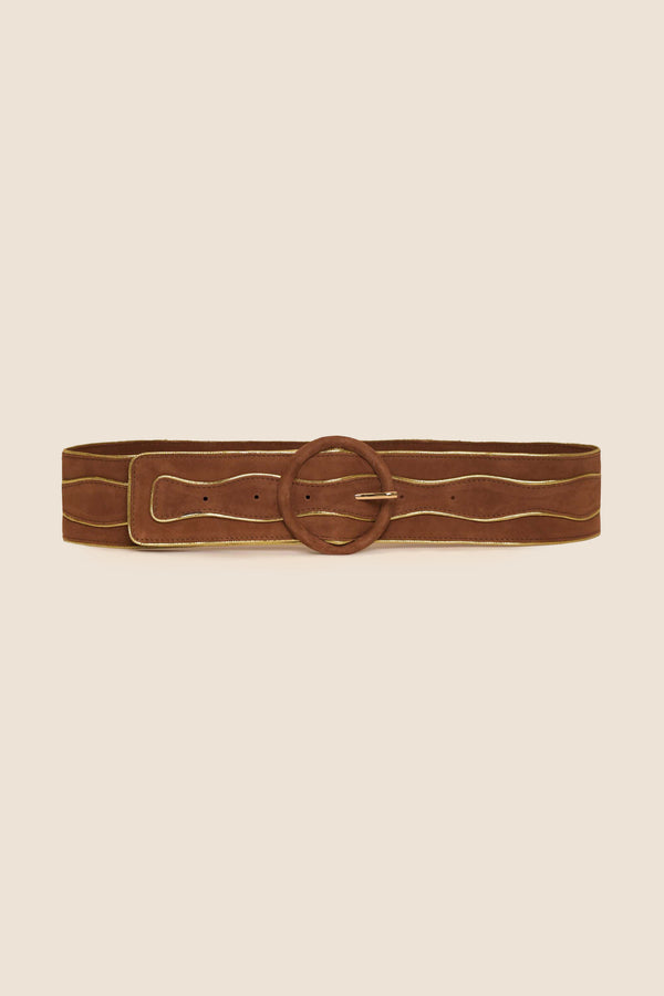 rixo Catalina Suede Belt Tan