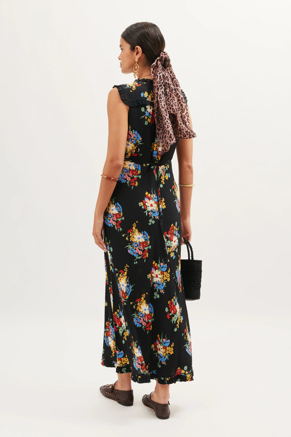 Rixo Chessie Midi Dress Darcie Floral Black