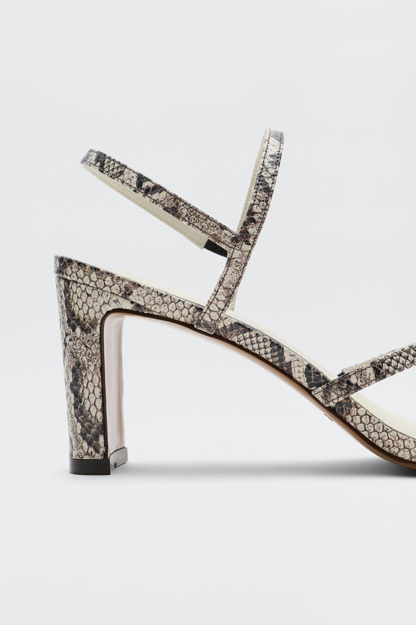 Rixo Ciervo Leather Sandals Snakeskin