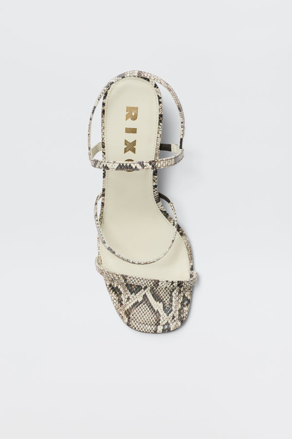 Rixo Ciervo Leather Sandals Snakeskin