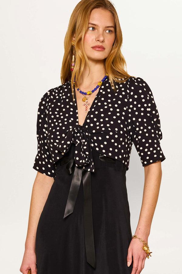 rixo Cornelia Top Emma Spot Black