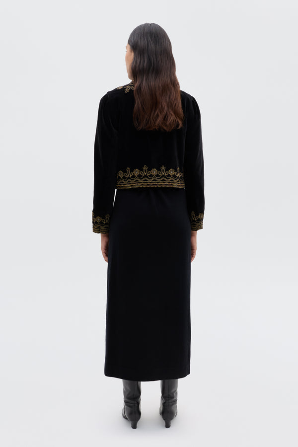 Rixo Denver Velvet Jacket Soutache Embroidery