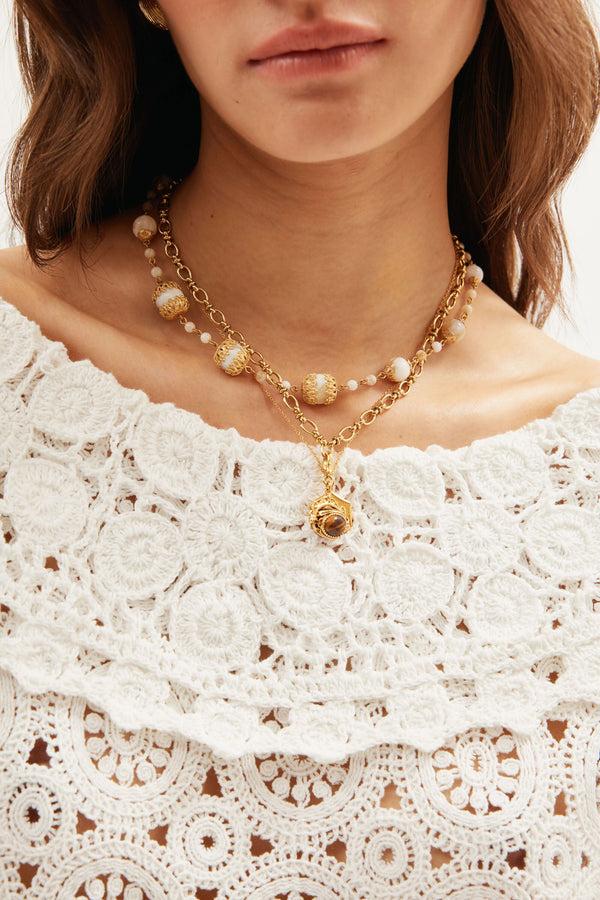 Rixo Eimear Cotton Crochet Top White