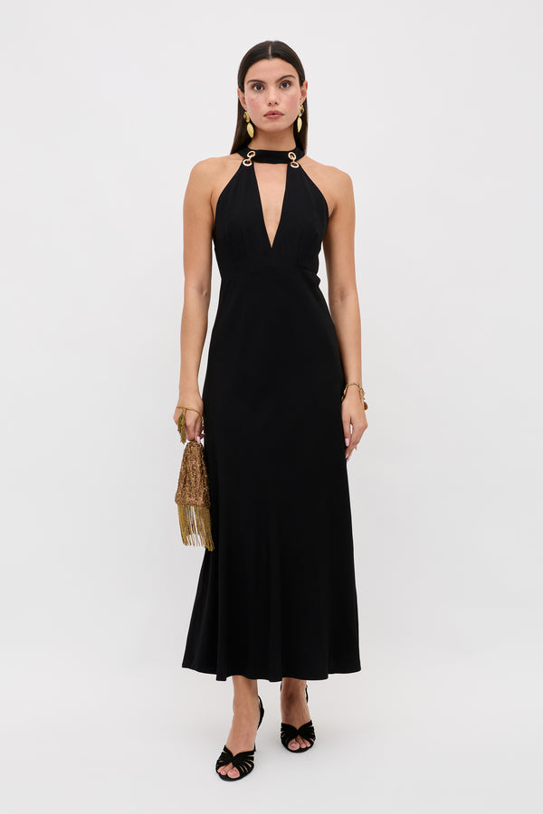 rixo Eleanora Midi Dress Black