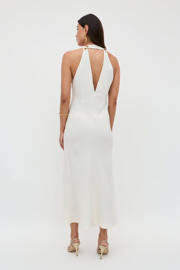Rixo Eleanora Midi Dress Pearl
