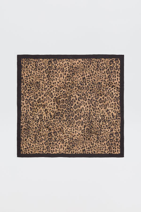rixo Elianna Wool Scarf Mila Leopard Brown