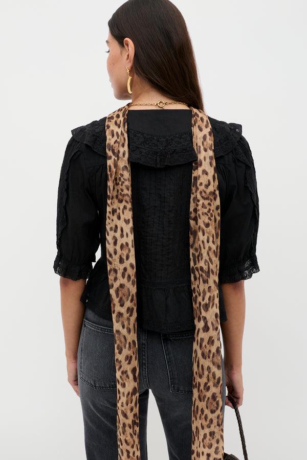 Rixo Ellery Cotton Blouse Black