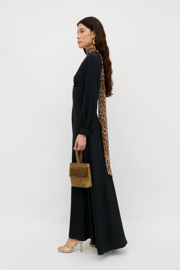 Rixo Emory Silk Gown Black