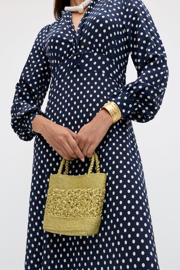 Rixo Emory Silk Maxi Dress Runway Spot Navy