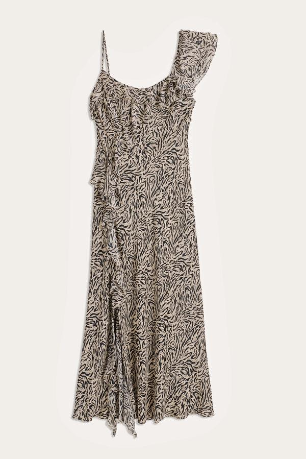 Rixo Ester Silk Maxi Dress Sun Leo Tan