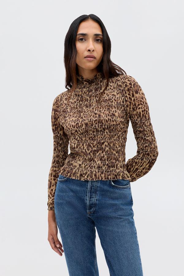 rixo Gardenia Top Mila Leopard Brown