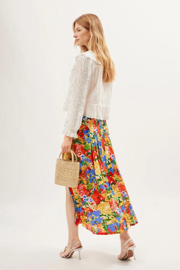 Rixo Georgia Midi Skirt Wedding Floral Multi