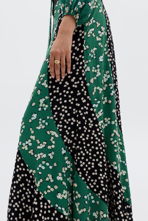 Rixo Gracella Midi Skirt City Floral Mix Olive
