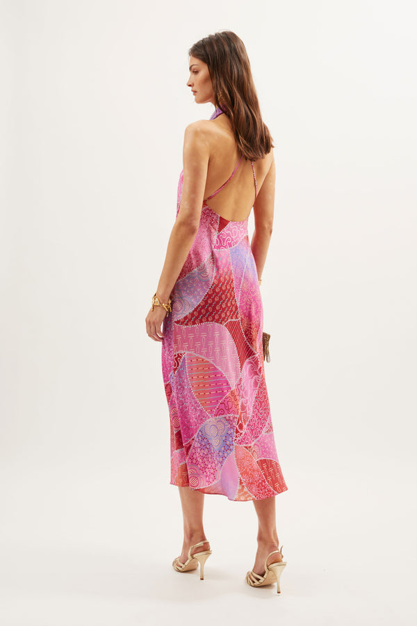 Rixo Hayley Silk Dress Ibiza Night Sunset