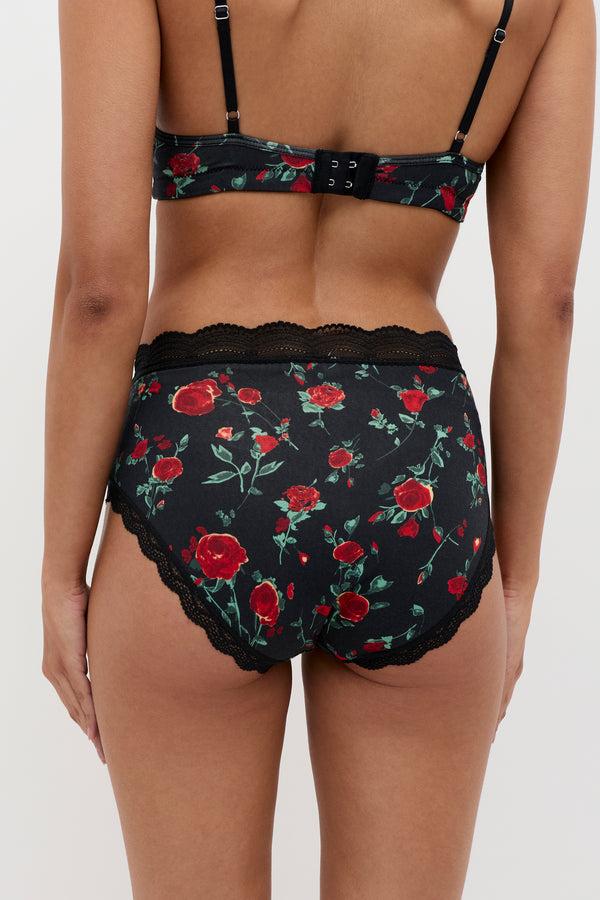 Rixo High Rise Knickers Claudia Rose Black