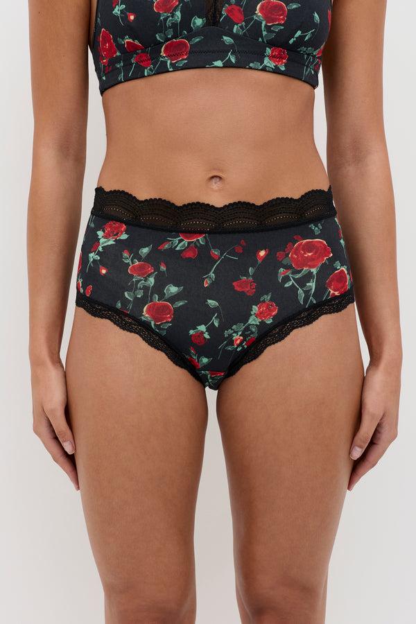 Rixo High Rise Knickers Claudia Rose Black